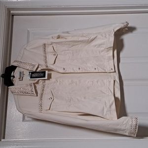Christine Alexander bling jean jacket size large